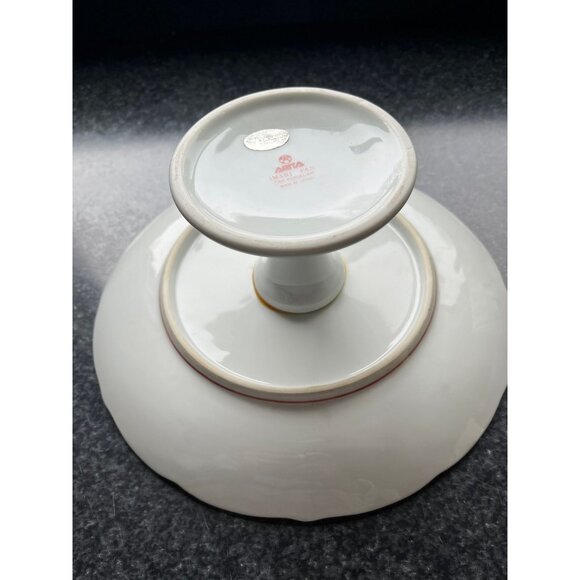 Vtg Late 20th Century 10" Arita Imari Fan Pattern Cake Stand Porcelain Gold - Picture 4 of 7